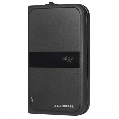 愛國者（aigo）500GB USB3.0 移動硬盤 HD816 黑色 多功能無線移動硬盤 機線一體